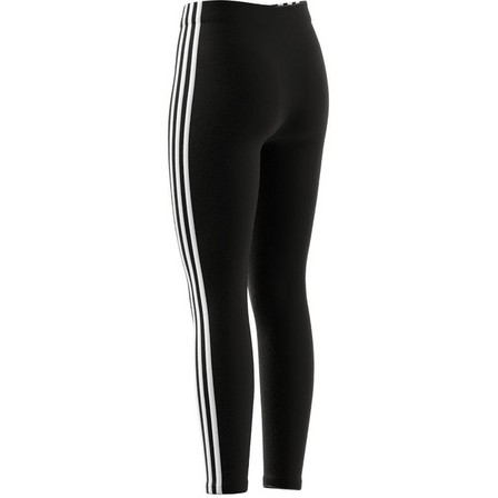 Kids Girls Adidas Essentials 3-Stripes Leggings, Black, A901_ONE, large image number 19
