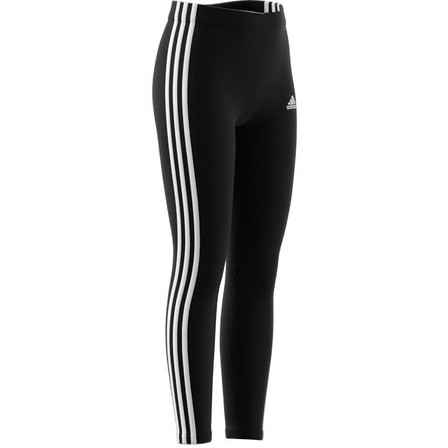 Kids Girls Adidas Essentials 3-Stripes Leggings, Black, A901_ONE, large image number 20