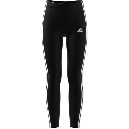 Kids Girls Adidas Essentials 3-Stripes Leggings, Black, A901_ONE, large image number 21