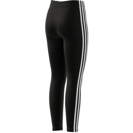 Kids Girls Adidas Essentials 3-Stripes Leggings, Black, A901_ONE, large image number 22