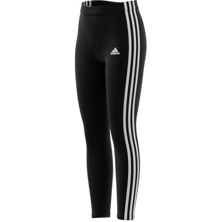 Kids Girls Adidas Essentials 3-Stripes Leggings, Black, A901_ONE, large image number 24