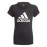 Kids Girls Adidas Essentials T-Shirt, Black, A901_ONE, thumbnail image number 0