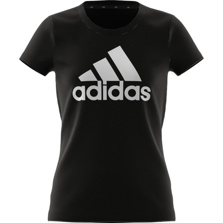 Kids Girls Adidas Essentials T-Shirt, Black, A901_ONE, large image number 2