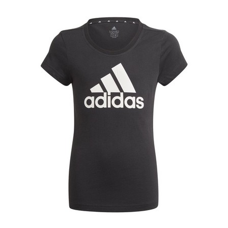 Kids Girls Adidas Essentials T-Shirt, Black, A901_ONE, large image number 3