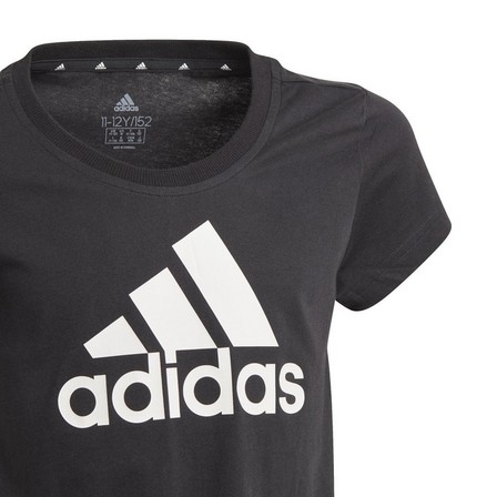 Kids Girls Adidas Essentials T-Shirt, Black, A901_ONE, large image number 10