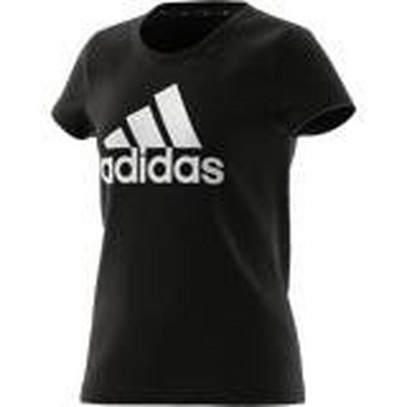 Kids Girls Adidas Essentials T-Shirt, Black, A901_ONE, large image number 13