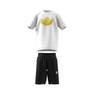Kids Unisex Graphic Trefoil Shorts Tee Set, White, A901_ONE, thumbnail image number 0