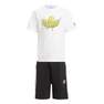 Kids Unisex Graphic Trefoil Shorts Tee Set, White, A901_ONE, thumbnail image number 2