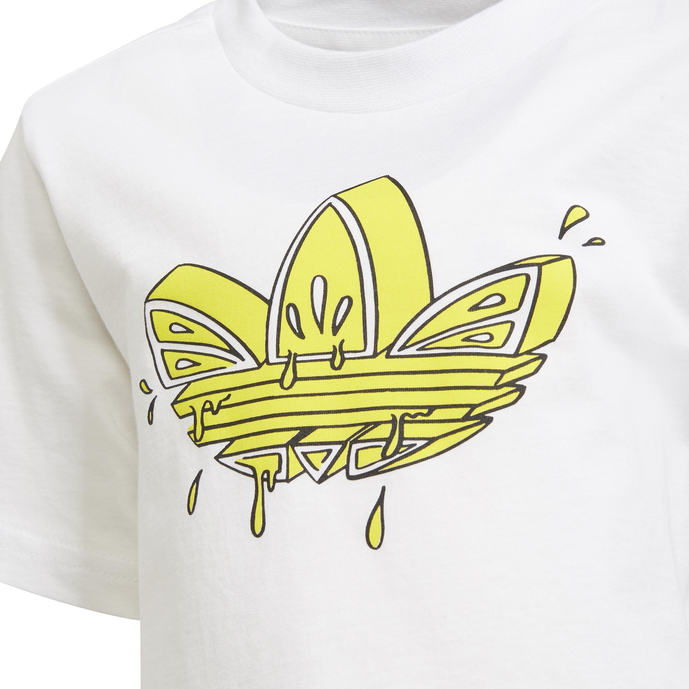Unisex Kids Graphic Trefoil Shorts Tee Set, White, , large image number 5