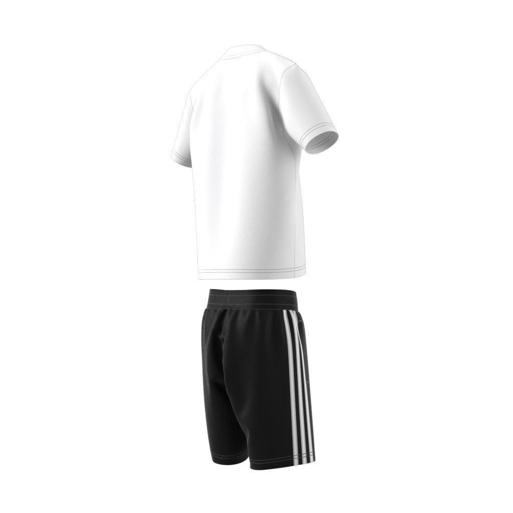 Unisex Kids Graphic Trefoil Shorts Tee Set, White, , large image number 8