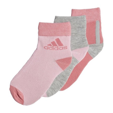 Kids Ankle Socks - 3 Pairs, Pink, A901_ONE, large image number 0