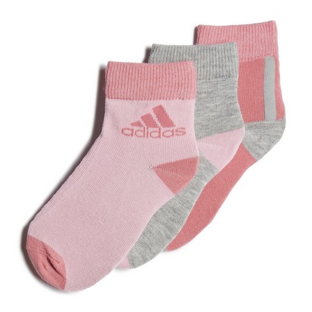 Kids Ankle Socks - 3 Pairs, Pink, A901_ONE, large image number 3