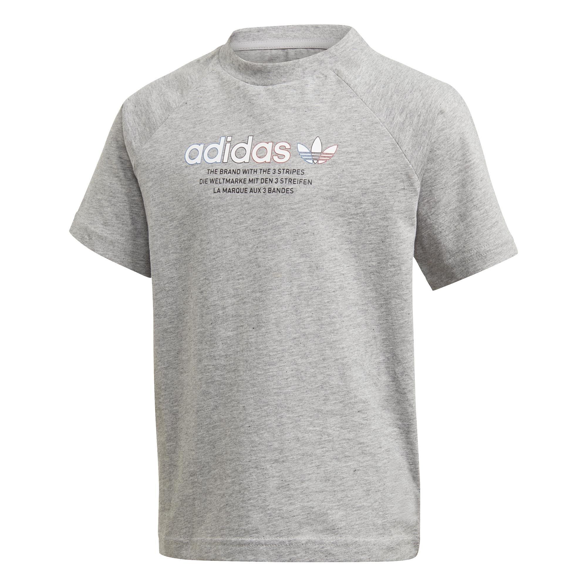 Unisex Kids Adicolor Graphic T-Shirt, Grey, A901_ONE, large image number 2