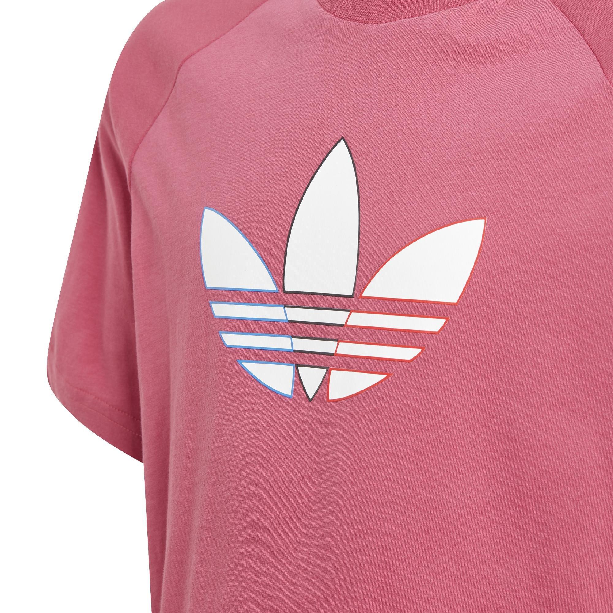 Unisex Kids Adicolor Graphic T-Shirt, Pink, , large image number 4