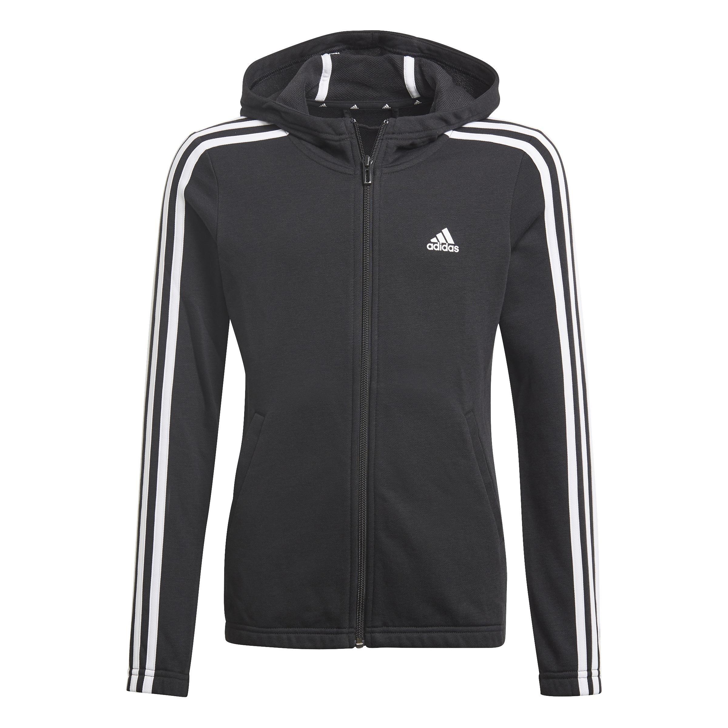 Kids Essentials 3-Stripes Hoodie, Black, , large image number 1