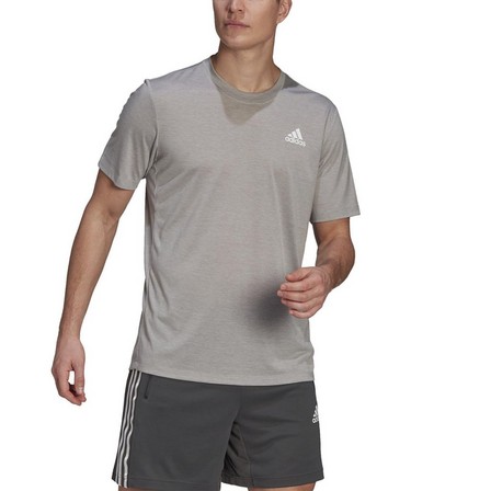 Men Aeroready Designed To Move Heathered Sport T-Shirt, Grey, A901_ONE, large image number 5