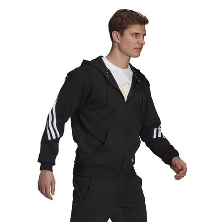 Men Adidas Sportswear Future Icons 3-Stripes Hoodie, Black, A901_ONE, large image number 0