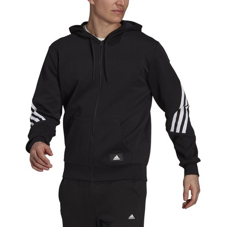 Men Adidas Sportswear Future Icons 3-Stripes Hoodie, Black, A901_ONE, large image number 4