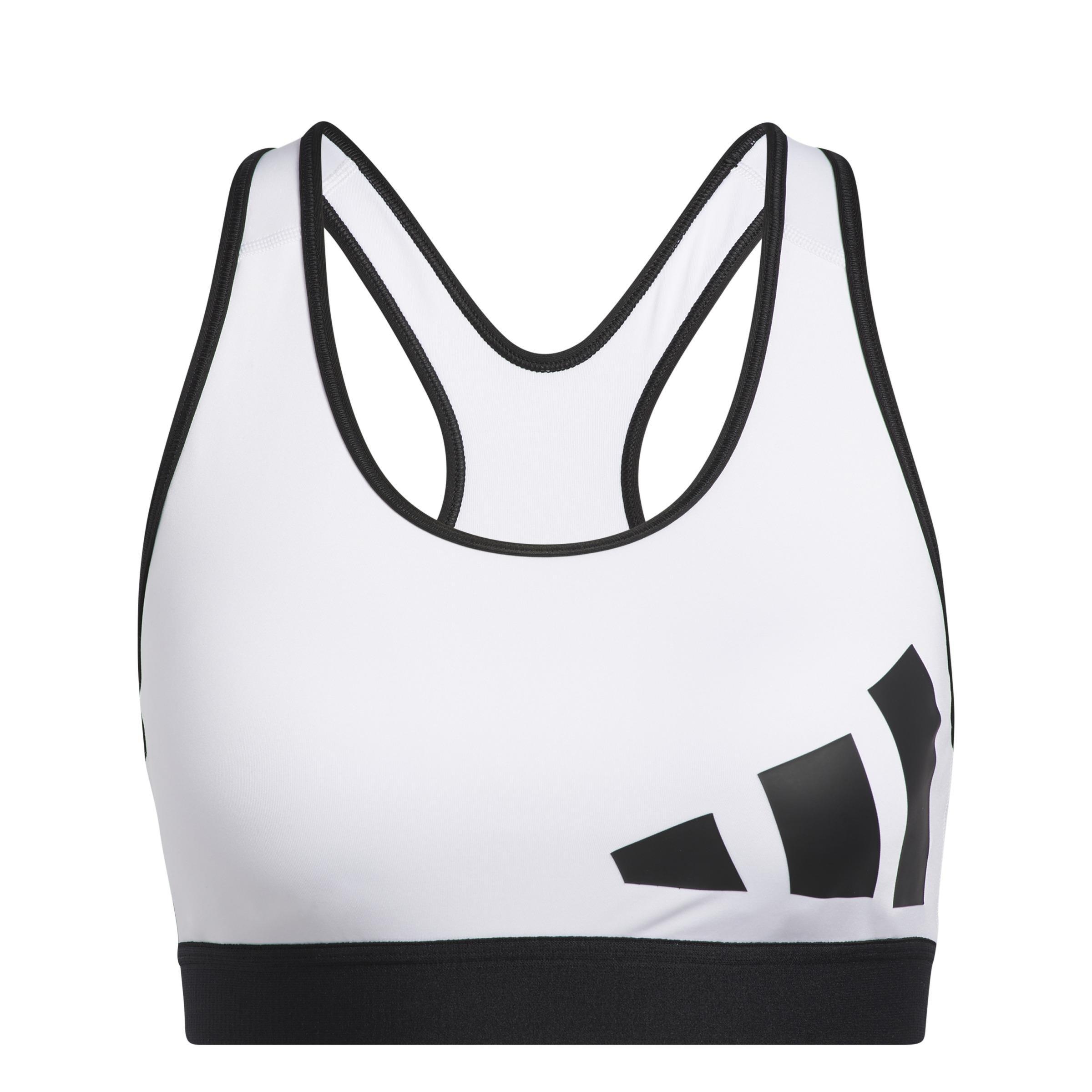 Believe This Medium-Support Workout Logo Bra, White, A901_ONE, large image number 0