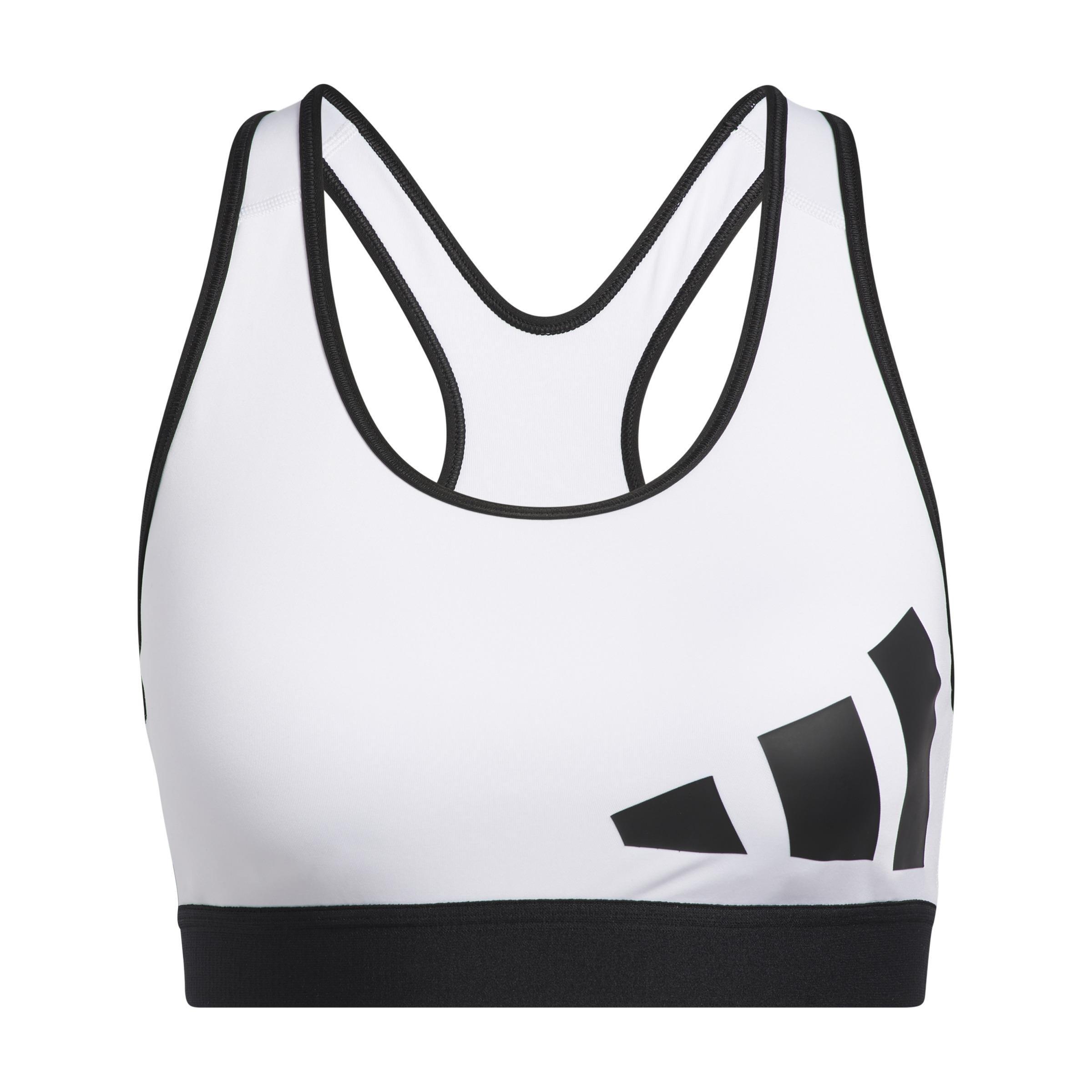 Believe This Medium-Support Workout Logo Bra, White, A901_ONE, large image number 1