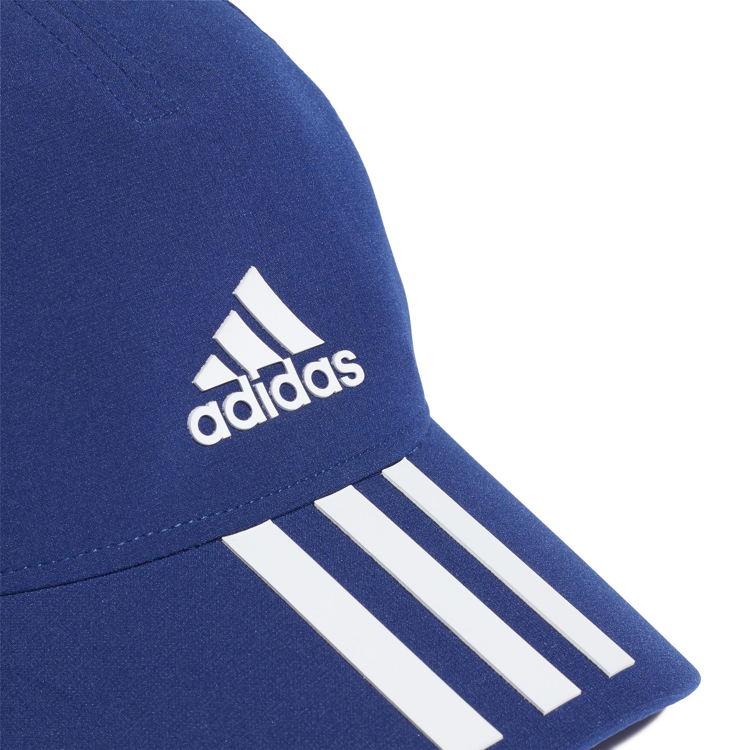 Unisex Aeroready 3-Stripes Baseball Cap, Blue, A901_ONE, large image number 4