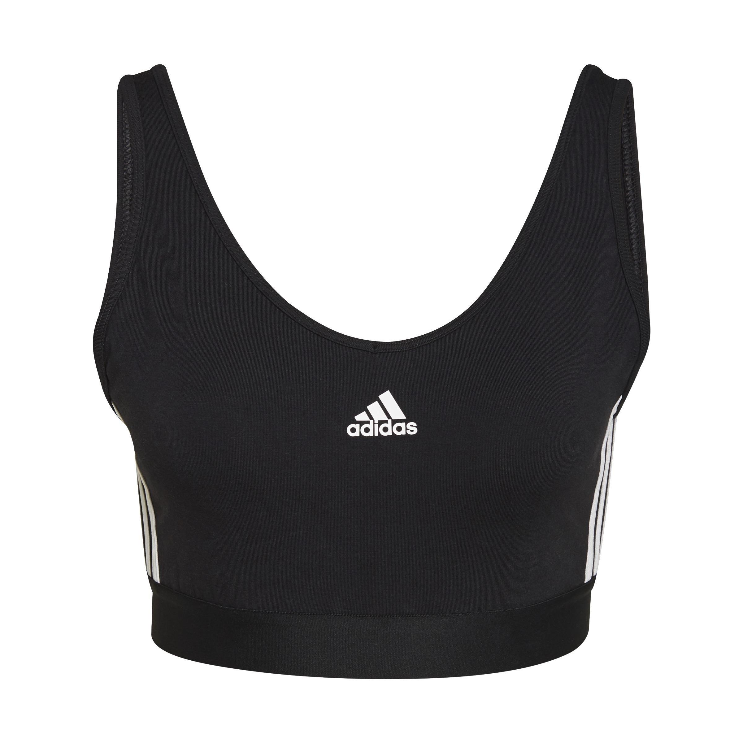 Essentials 3-Stripes Crop Top, Black, A901_ONE, large image number 0