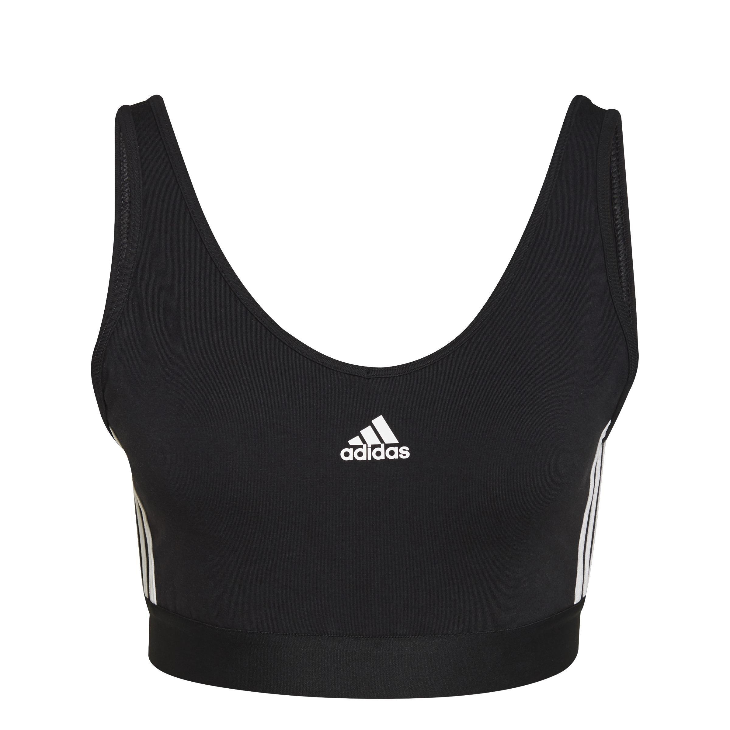 Essentials 3-Stripes Crop Top, Black, A901_ONE, large image number 1