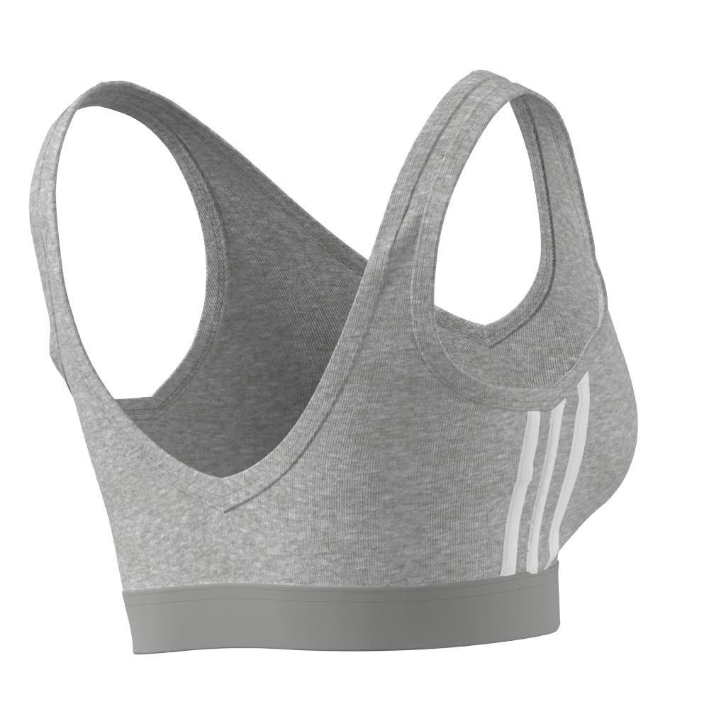 Essentials 3-Stripes Crop Top With Removable Pads, Grey, A901_ONE, medium