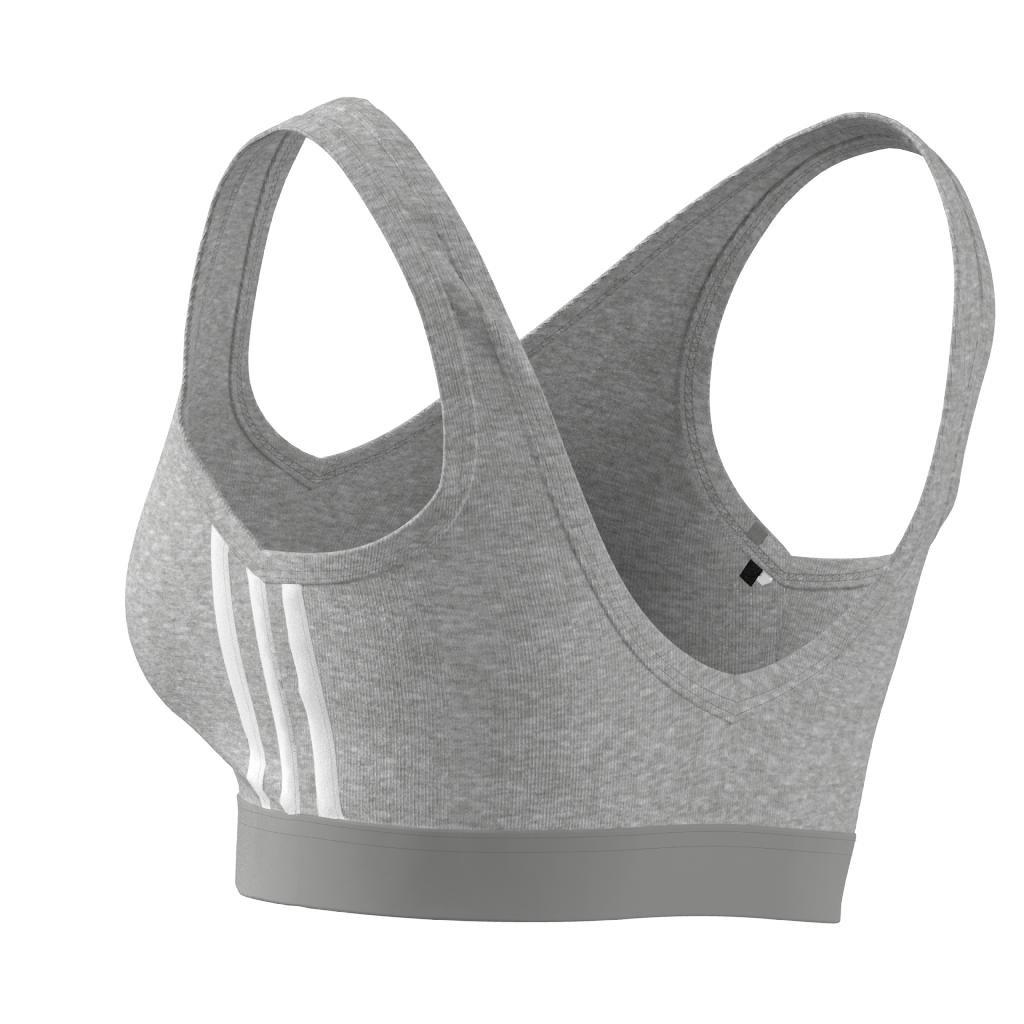 Essentials 3-Stripes Crop Top With Removable Pads, Grey, A901_ONE, large image number 3