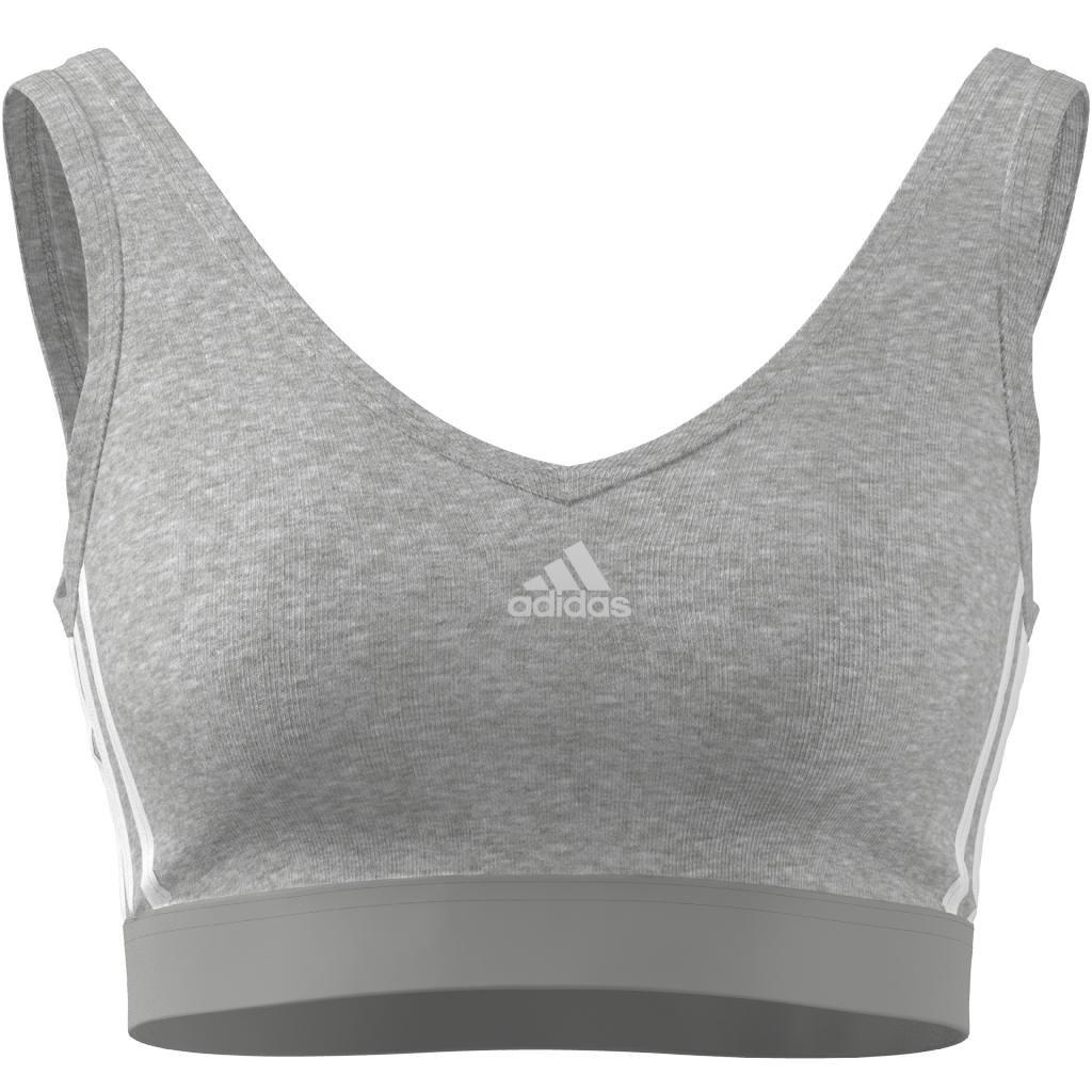 Essentials 3-Stripes Crop Top With Removable Pads, Grey, A901_ONE, large image number 7