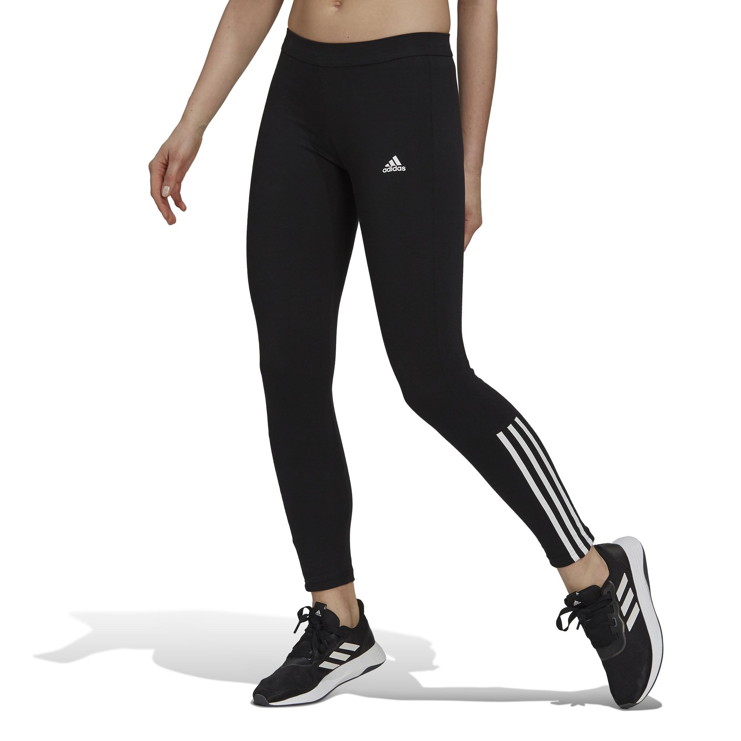 Essentials Fitted 3-Stripes 7/8 Leggings, Black, A901_ONE, medium