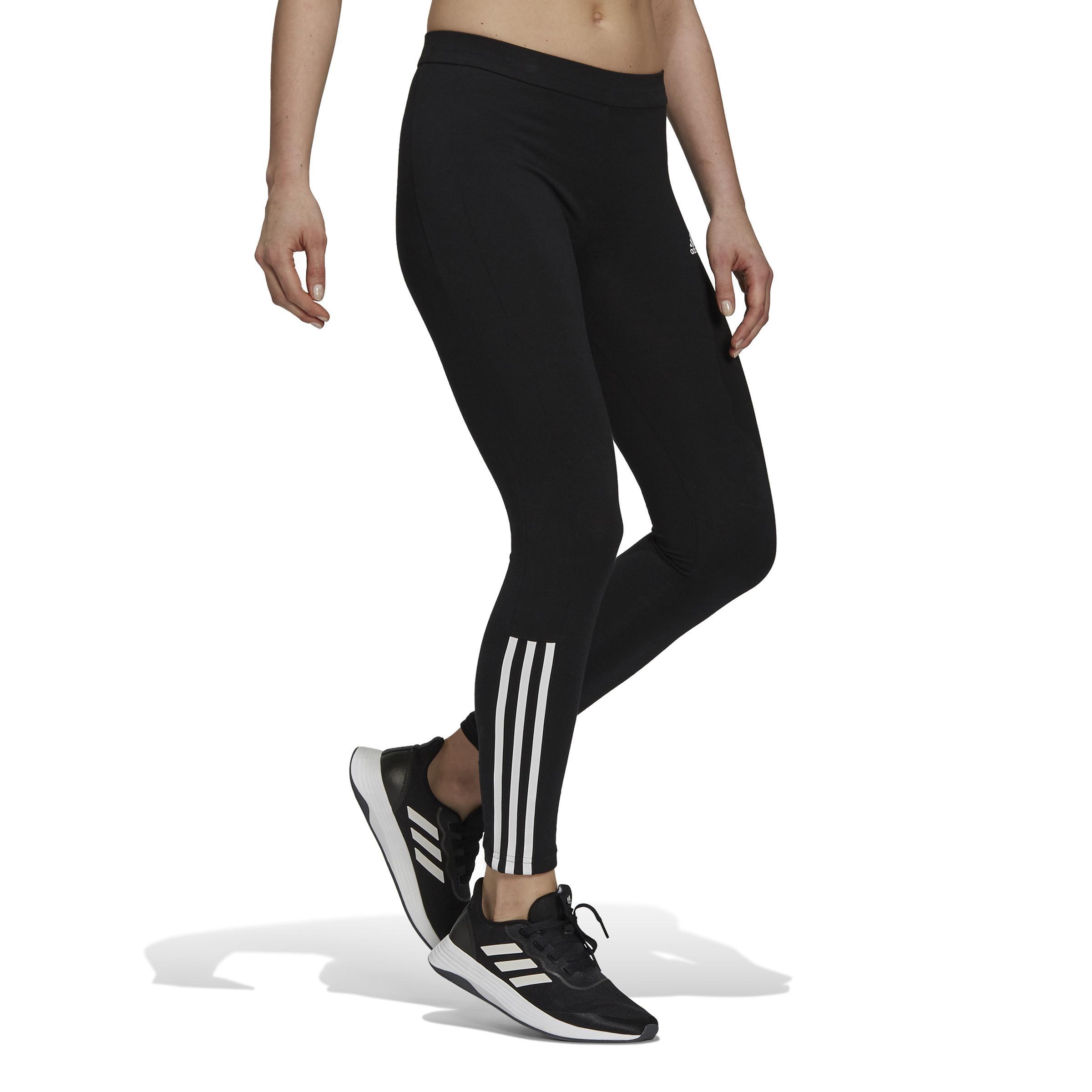Essentials Fitted 3-Stripes 7/8 Leggings, Black, A901_ONE, medium
