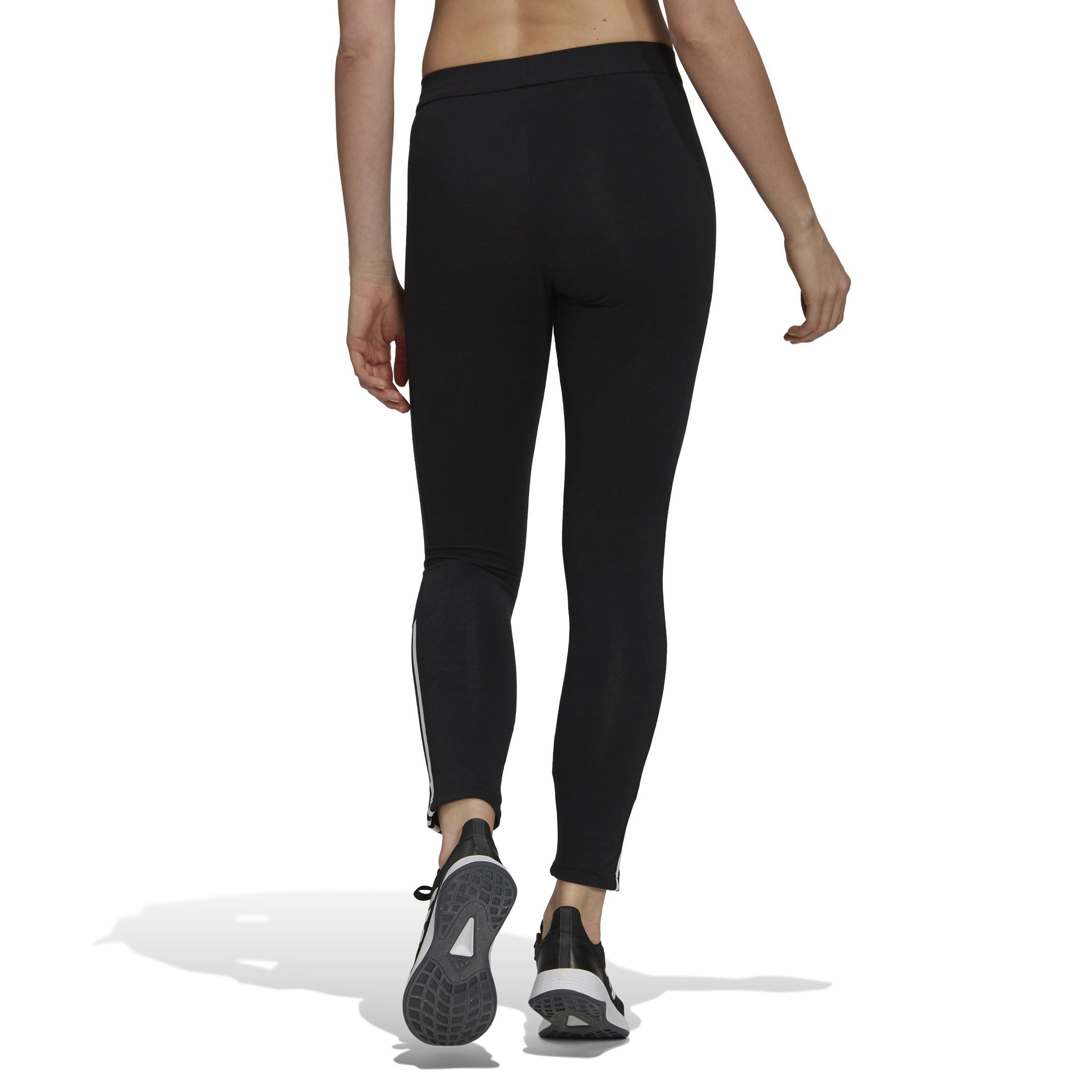 Essentials Fitted 3-Stripes 7/8 Leggings, Black, A901_ONE, medium