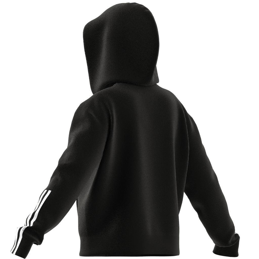 Essentials Loose-Cut 3-Stripes Full-Zip Hoodie, Black, A901_ONE, large image number 4