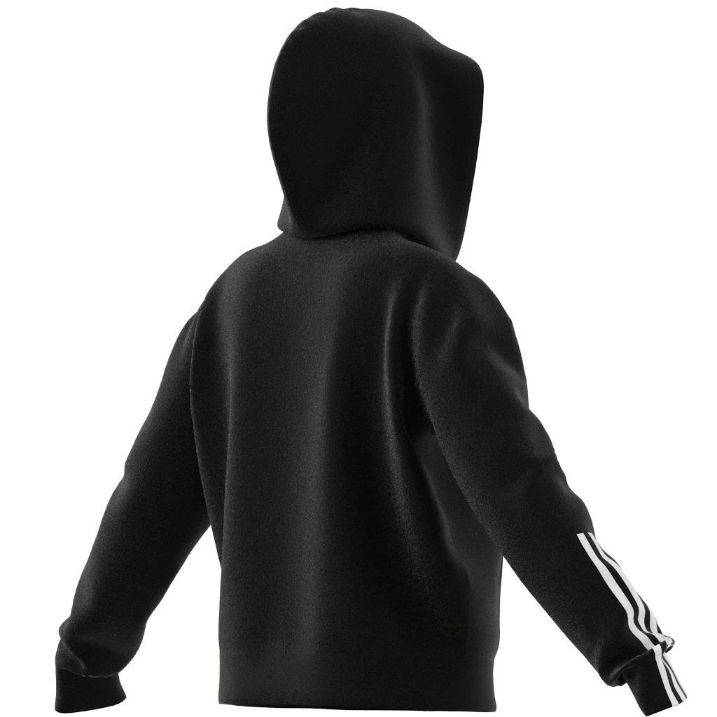 Essentials Loose-Cut 3-Stripes Full-Zip Hoodie, Black, A901_ONE, large image number 5