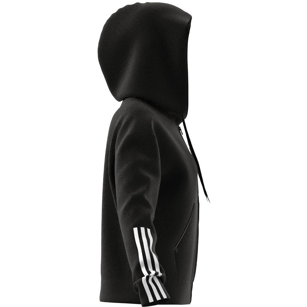 Essentials Loose-Cut 3-Stripes Full-Zip Hoodie, Black, A901_ONE, large image number 8
