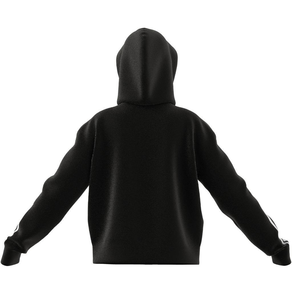 Essentials Loose-Cut 3-Stripes Full-Zip Hoodie, Black, A901_ONE, large image number 9