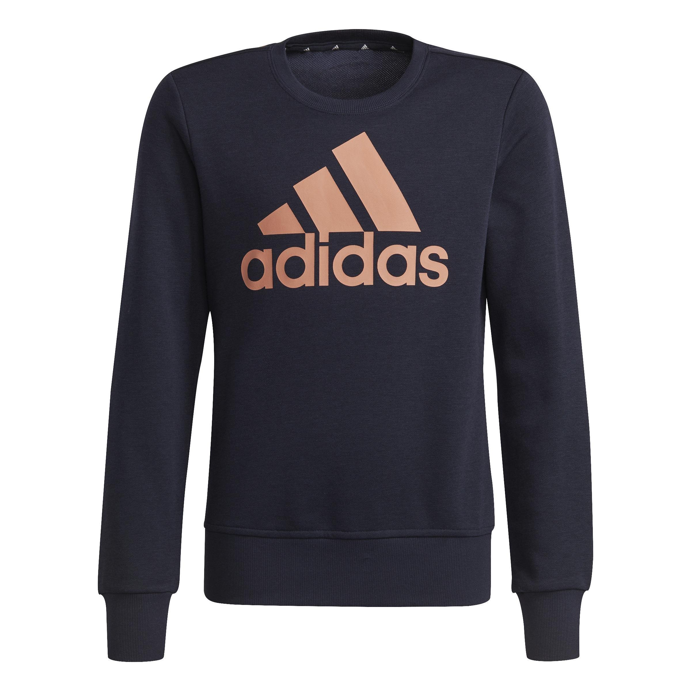 Kids Girls Essentials Sweatshirt, Navy, A901_ONE, large image number 2