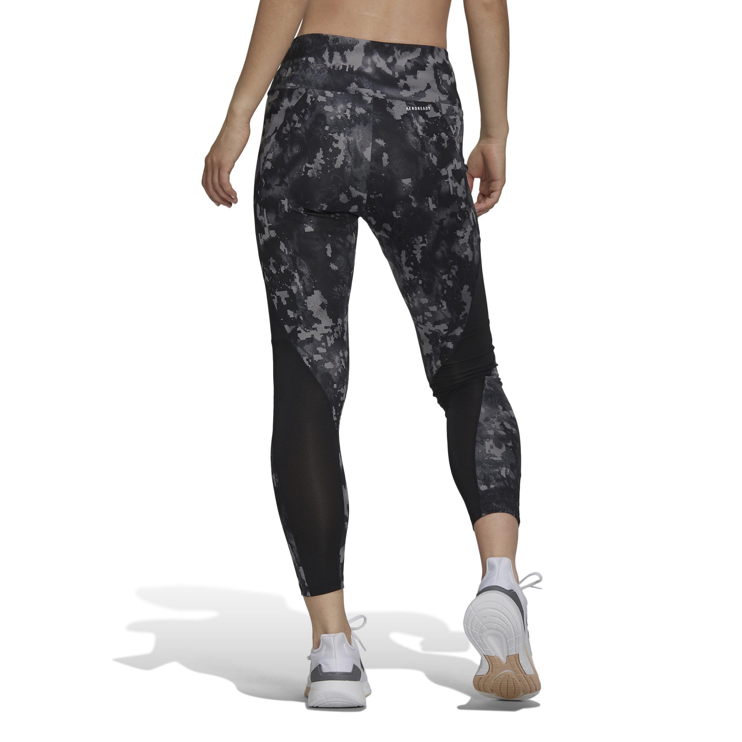 AEROREADY Designed to Move Print 7/8 High-Rise Tights, Black, A901_ONE, large image number 2