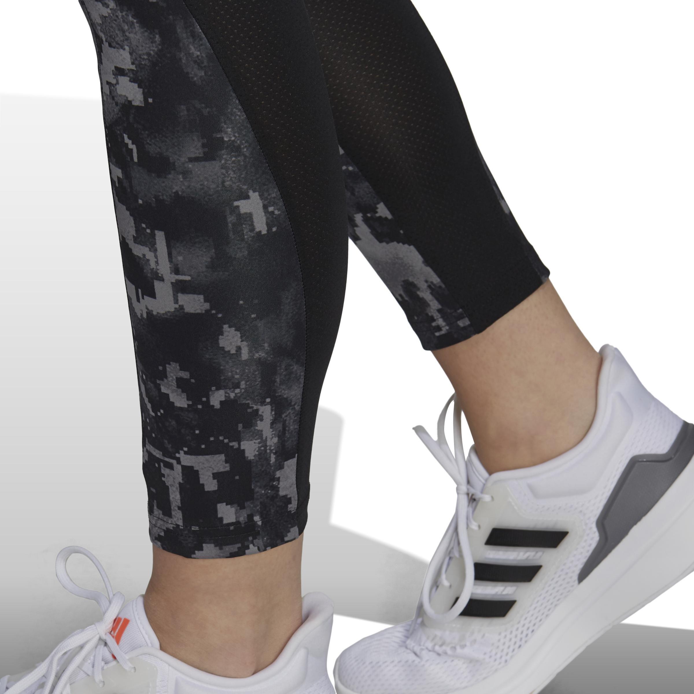 AEROREADY Designed to Move Print 7/8 High-Rise Tights, Black, A901_ONE, large image number 3