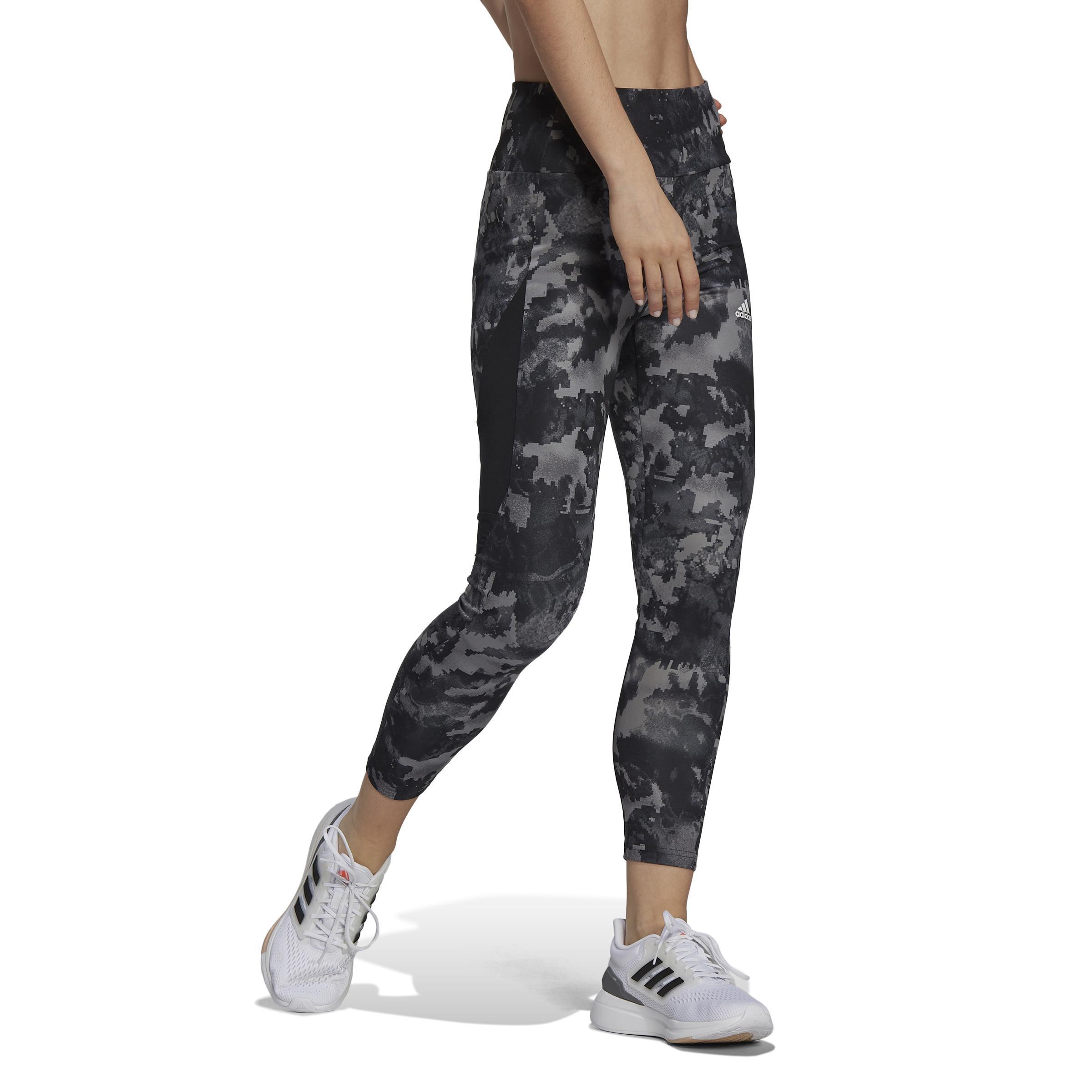 AEROREADY Designed to Move Print 7/8 High-Rise Tights, Black, A901_ONE, large image number 5