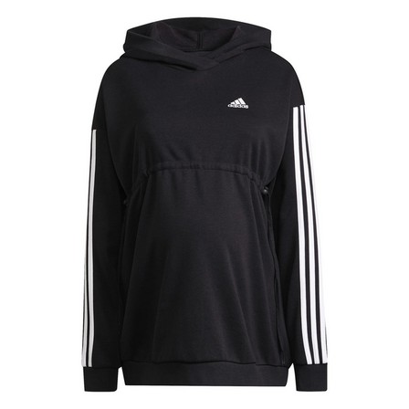 Women Essentials Cotton 3-Stripes Hoodie (Maternity), Black, A901_ONE, large image number 1