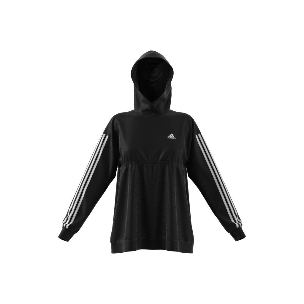 Maternity Essentials Cotton 3-Stripes Hoodie, Black, , large image number 2