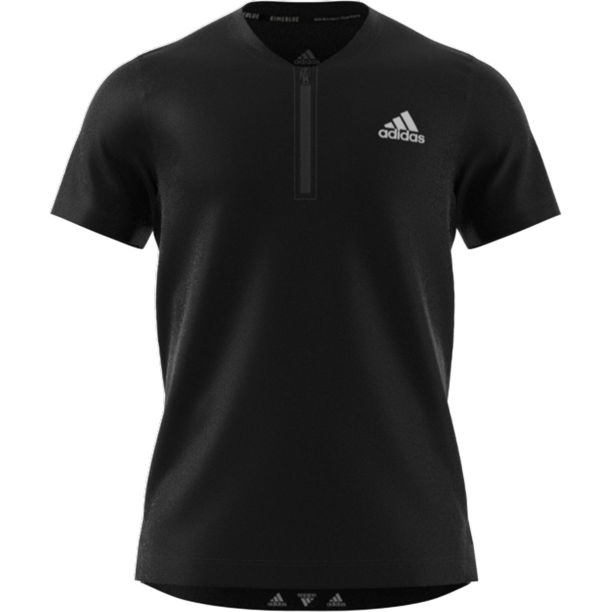 Aeroready Lyte Ryde Short Sleeve Zip T-Shirt, Black, A901_ONE, large image number 6