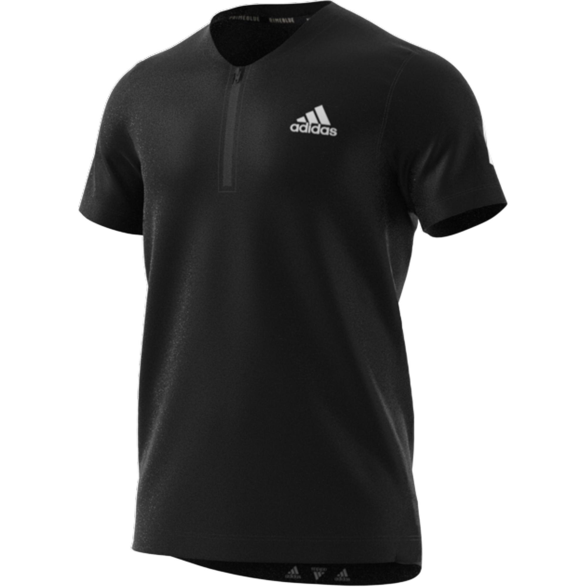 Aeroready Lyte Ryde Short Sleeve Zip T-Shirt, Black, A901_ONE, large image number 11