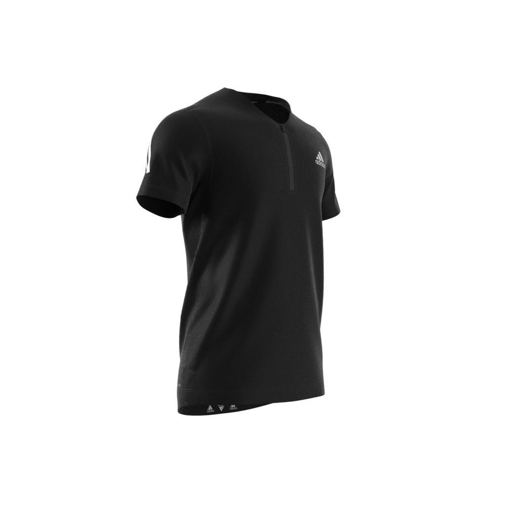 Men Aeroready Lyte Ryde Short Sleeve Zip T-Shirt, Black, A901_ONE, large image number 22