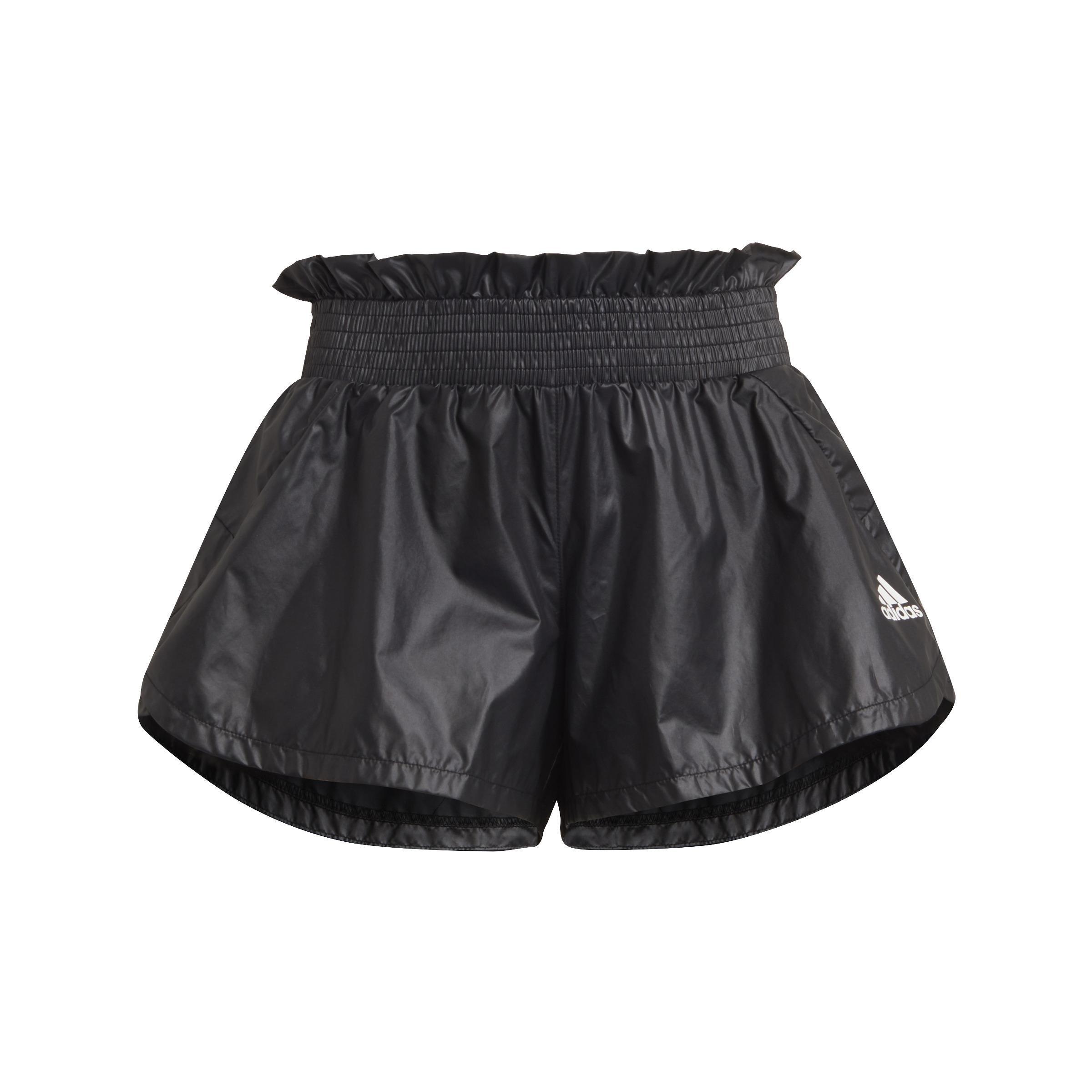 Kids Primegreen Dance Move Comfort Loose Shiny Shorts, Black, A901_ONE, large image number 0