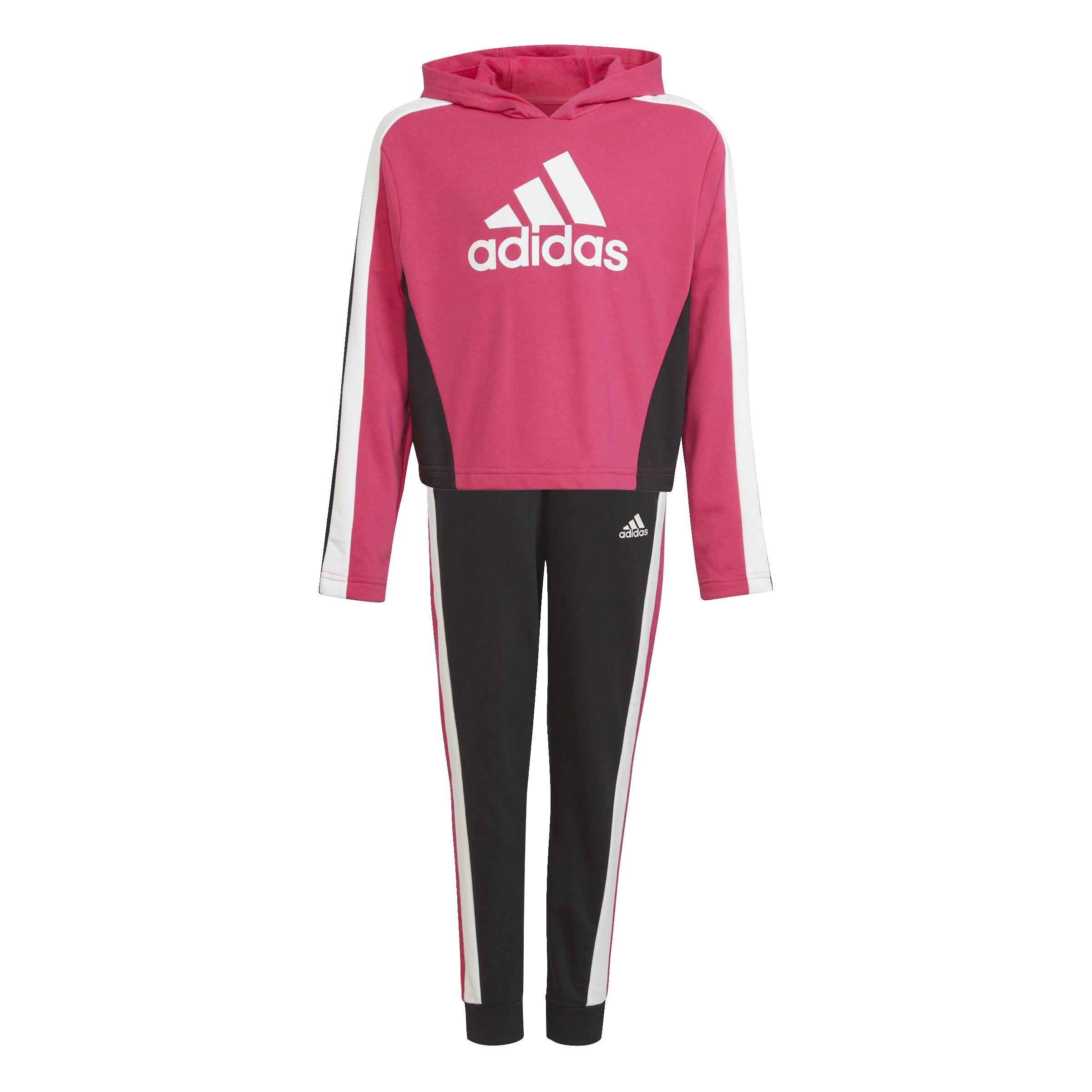 Kids Colorblock Crop Top Track Suit, Pink, , large image number 0