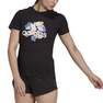 Women Floral Graphic T-Shirt, Black, A901_ONE, thumbnail image number 0