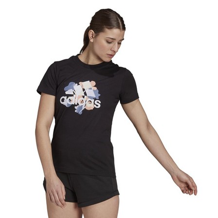 Women Floral Graphic T-Shirt, Black, A901_ONE, large image number 7